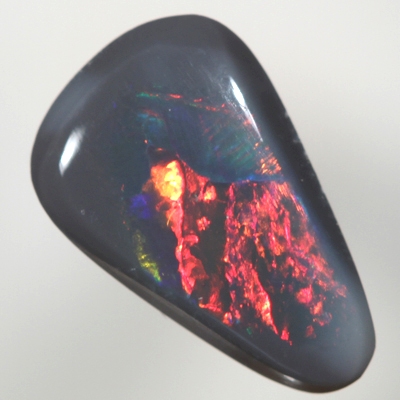 SOLID BLACK OPAL Bright cherry red rolling flashes